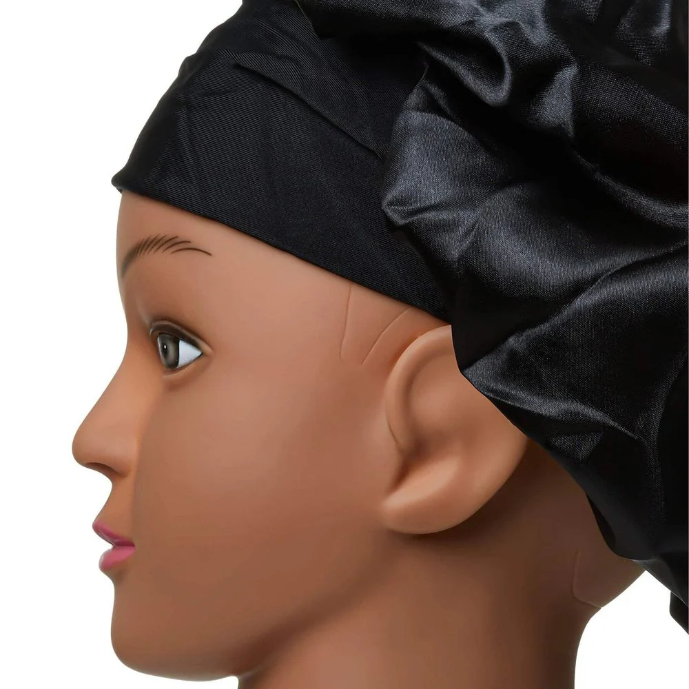 Red by Kiss Silky Satin Double Wear Hair Cap – Black - Image 3