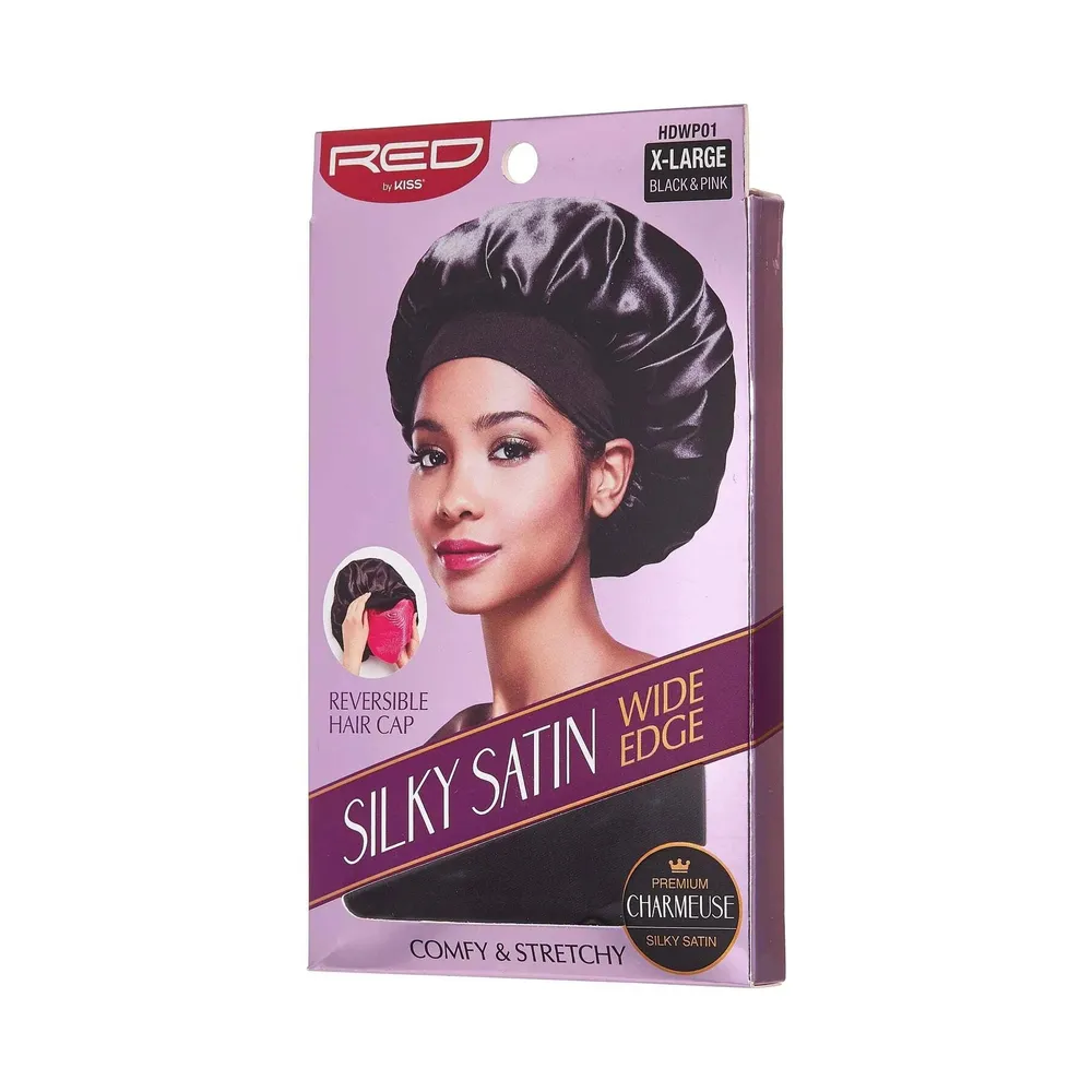 Red by Kiss Silky Satin Double Wear Hair Cap – Black - Image 4