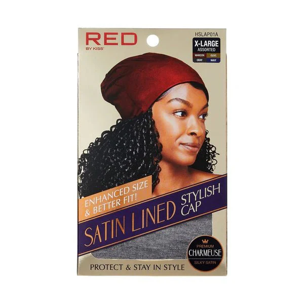 RED by Kiss Silky Satin Lined Hair Cap β Black & Assorted - Image 4