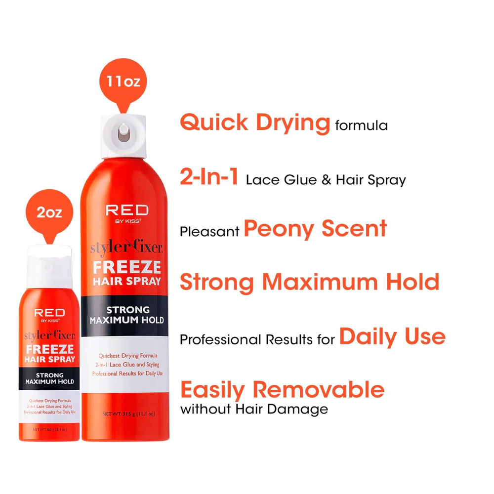 RED by Kiss Styler Fixer Freeze Hair Spray – 11 oz - Image 2