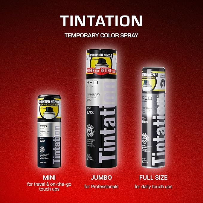 RED by Kiss Tintation Color Spray - Black & Jet Black