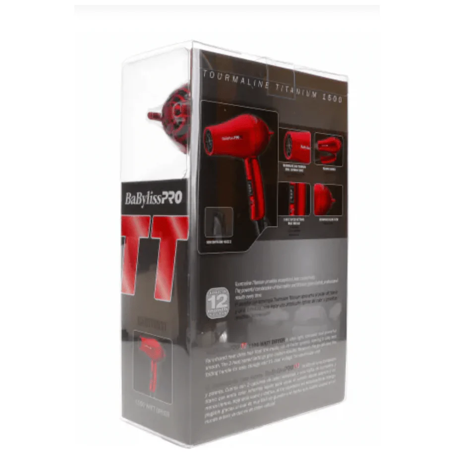 BaBylissPRO TT Tourmaline Titanium Travel Dryer – 1000W - Image 3