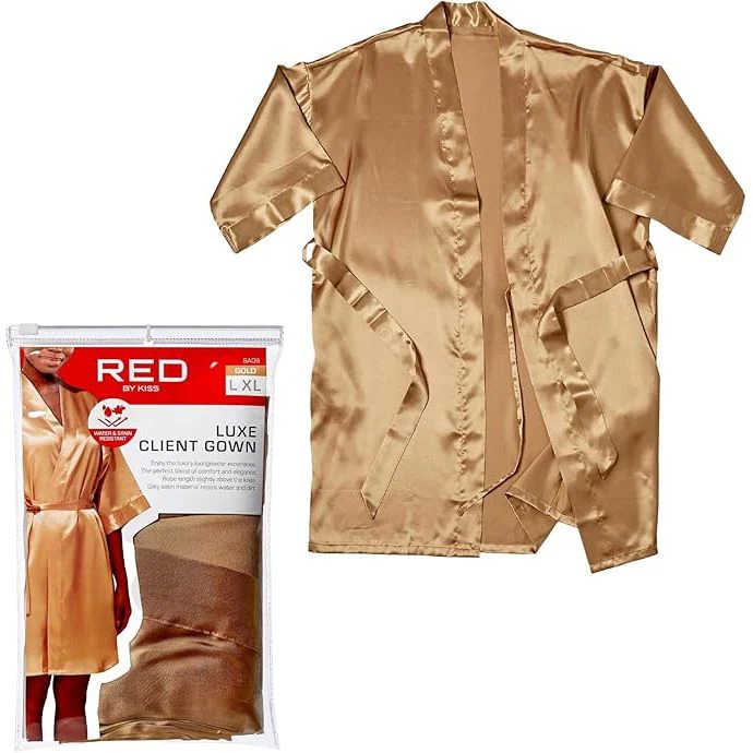 Red Luxe Client Gown – Water-Resistant, Stylish Full-Cover Salon Wear - Image 5