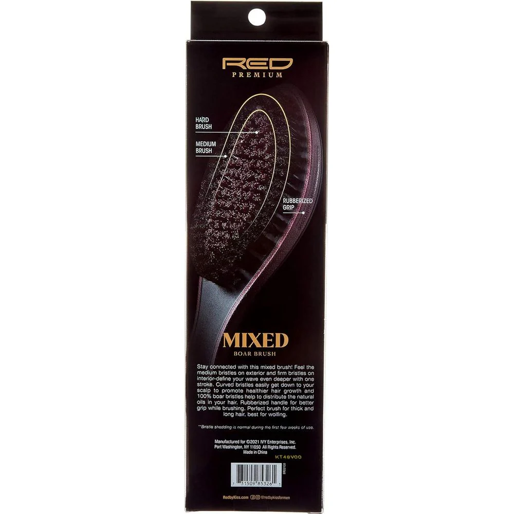RED 360 Power Mixed Club Boar Brush X Bow Wow - Medium & Hard Bristle - Image 3