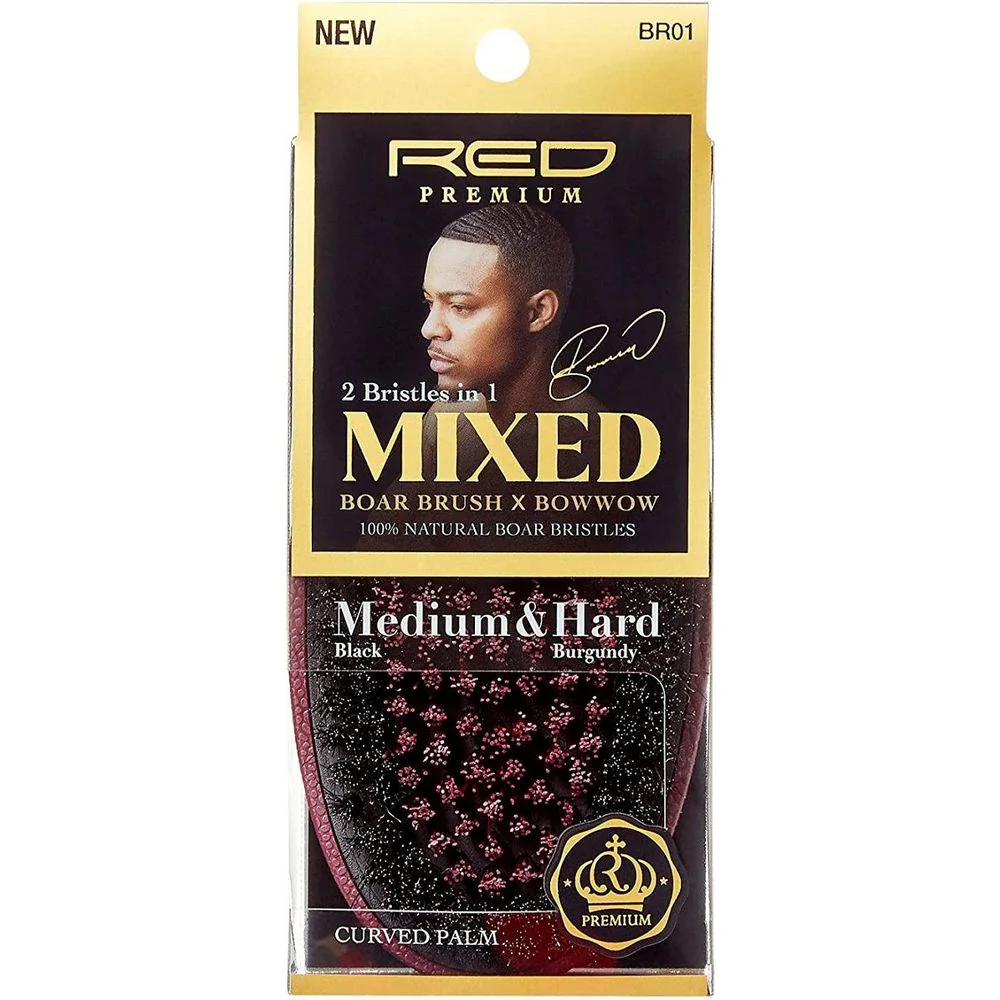 RED 360 Power BR-01 Mixed Club Boar Brush X Bow Wow - Medium & Hard Bristle - Image 3