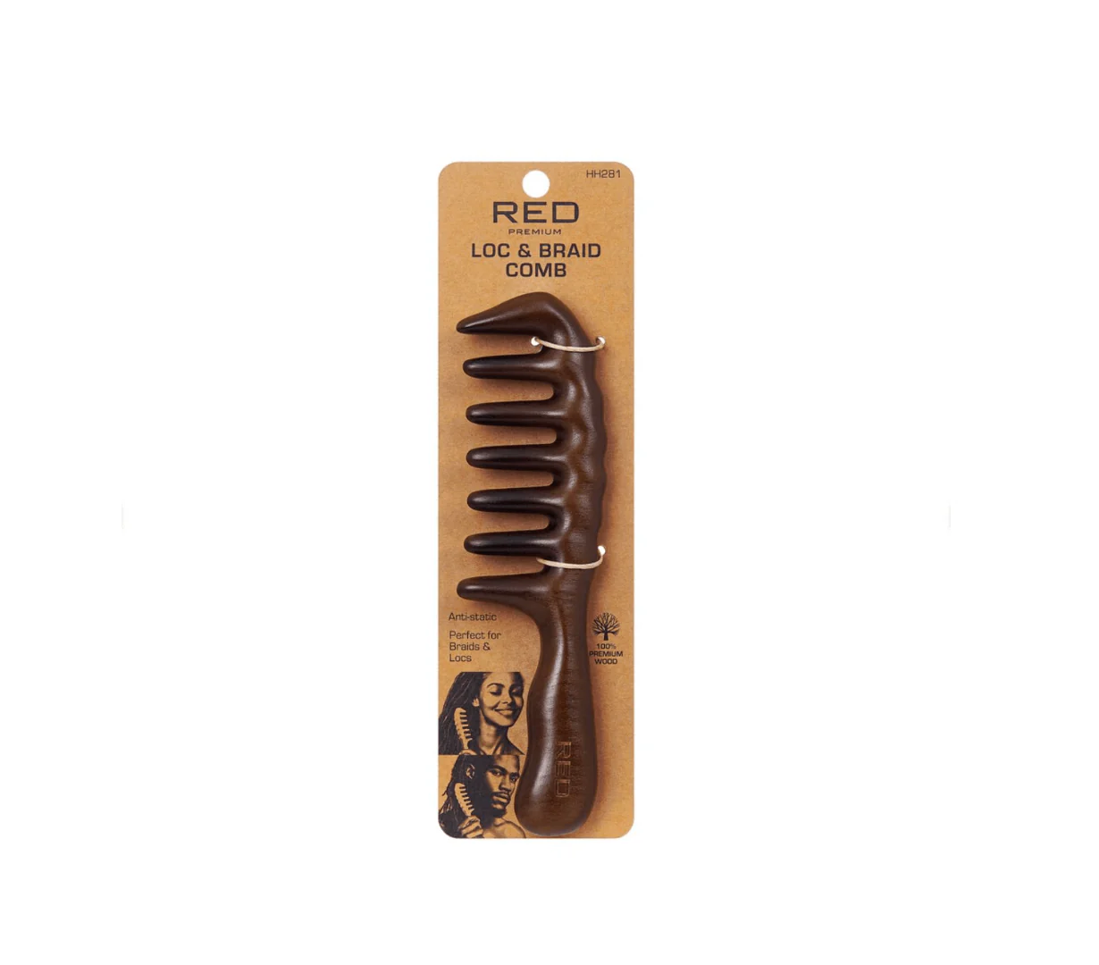 Red Premium Loc & Braid Brush & Comb - Image 3