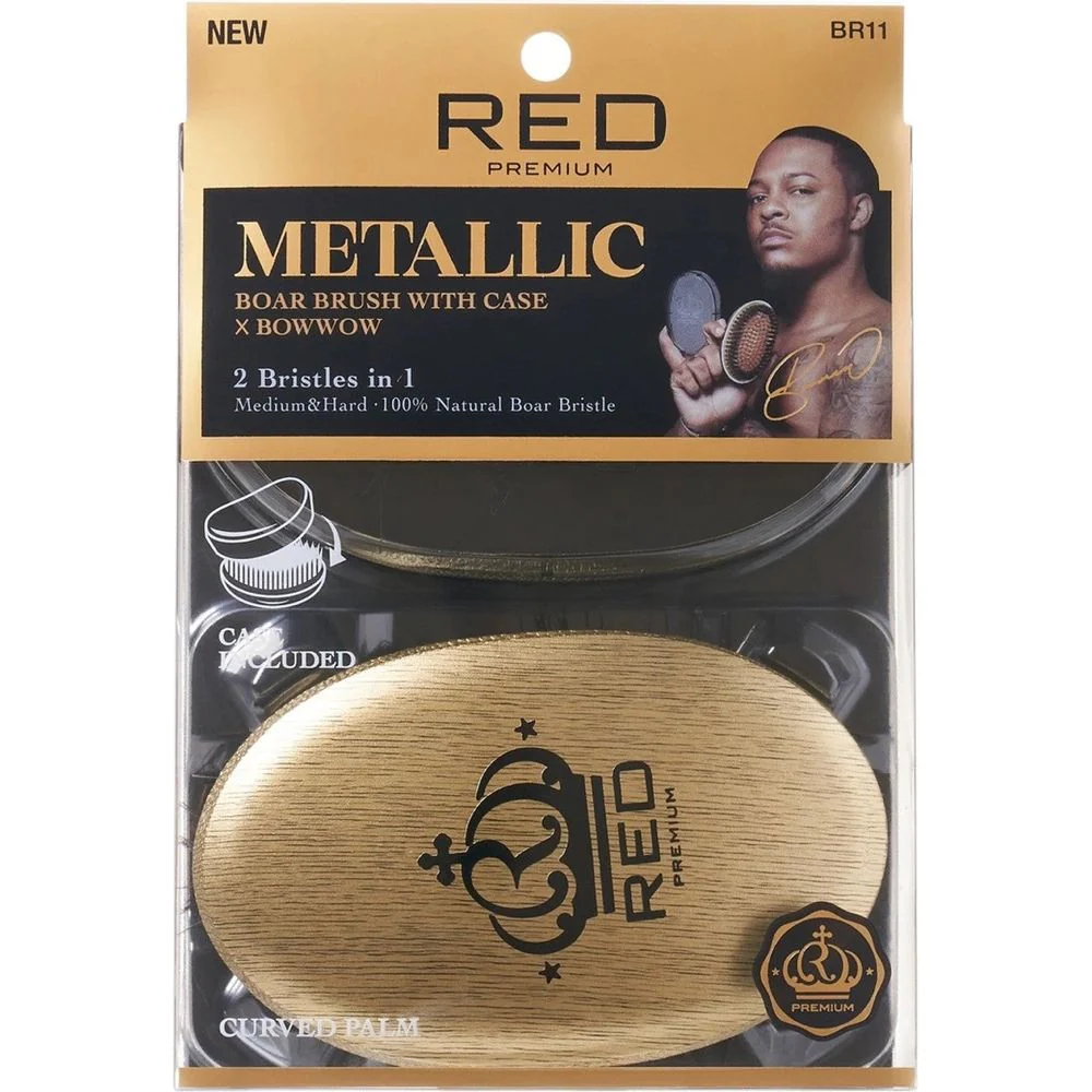 RED Metallic Boar Brush BR11 - Mixed Bristle