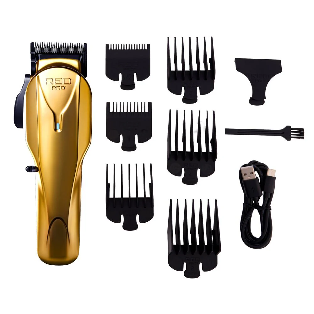 Red Pro Cordless Clipper – Matte Gold / Black