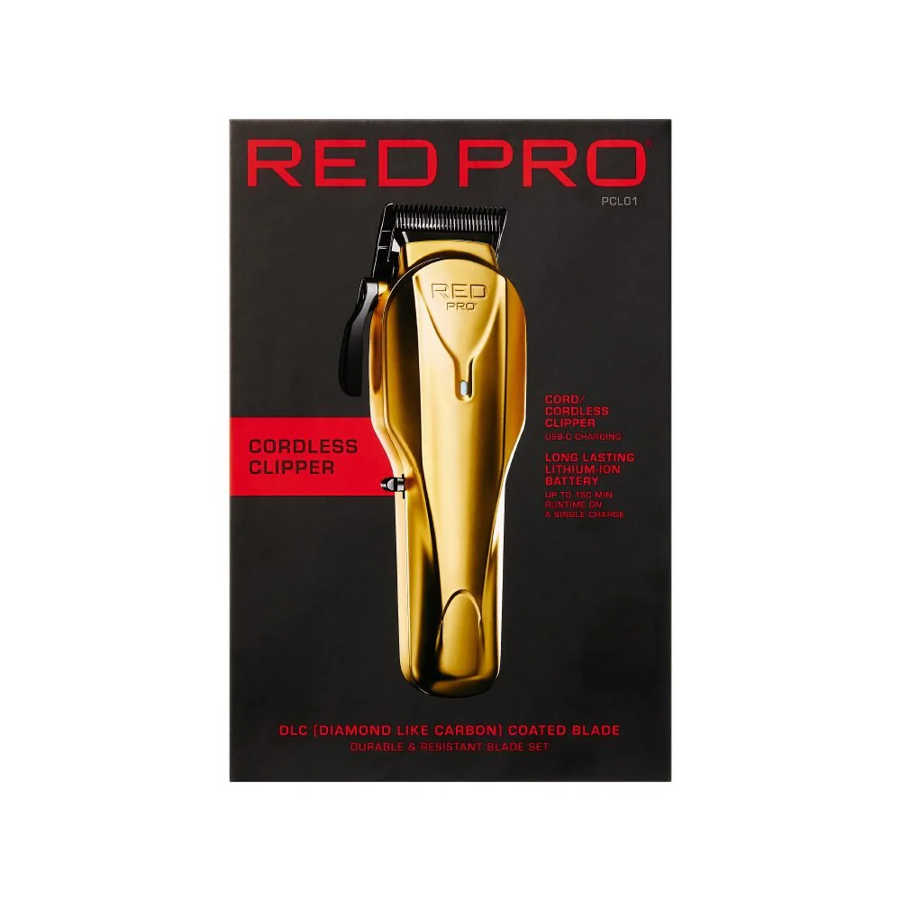 Red Pro Cordless Clipper – Matte Gold / Black - Image 5