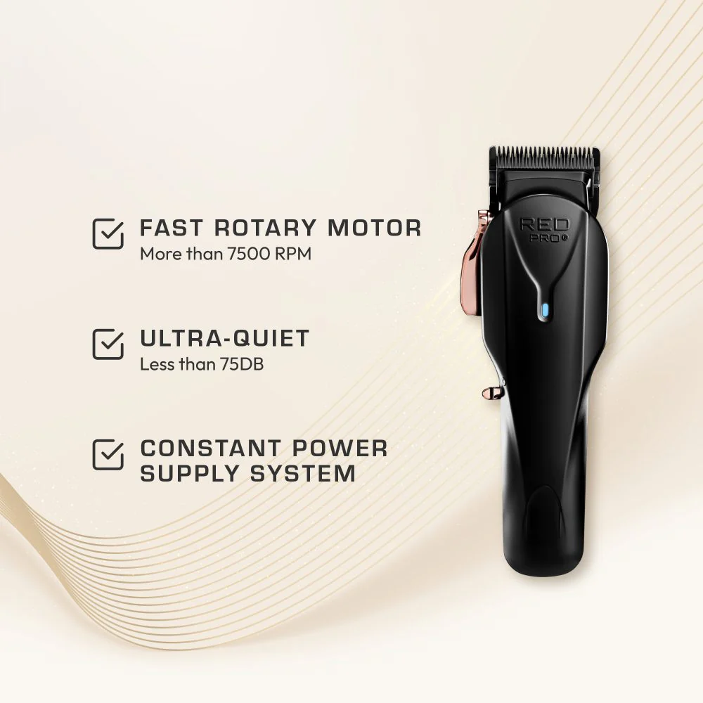 Red Pro Cordless Clipper – Matte Gold / Black - Image 8