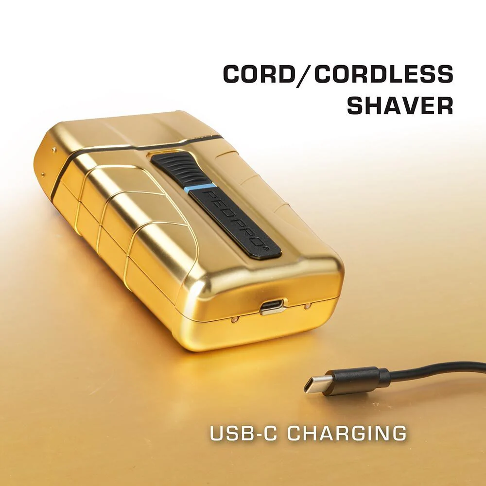Red Pro Cordless Shaver – Matte Gold / Black - Image 6