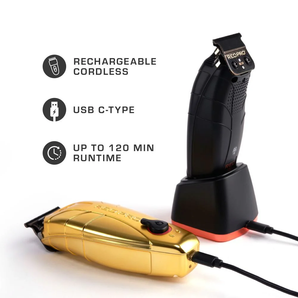 Red Pro Cordless Trimmer – Matte Gold / Black - Image 4