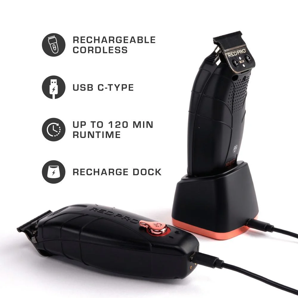 Red Pro Cordless Trimmer – Matte Gold / Black - Image 9