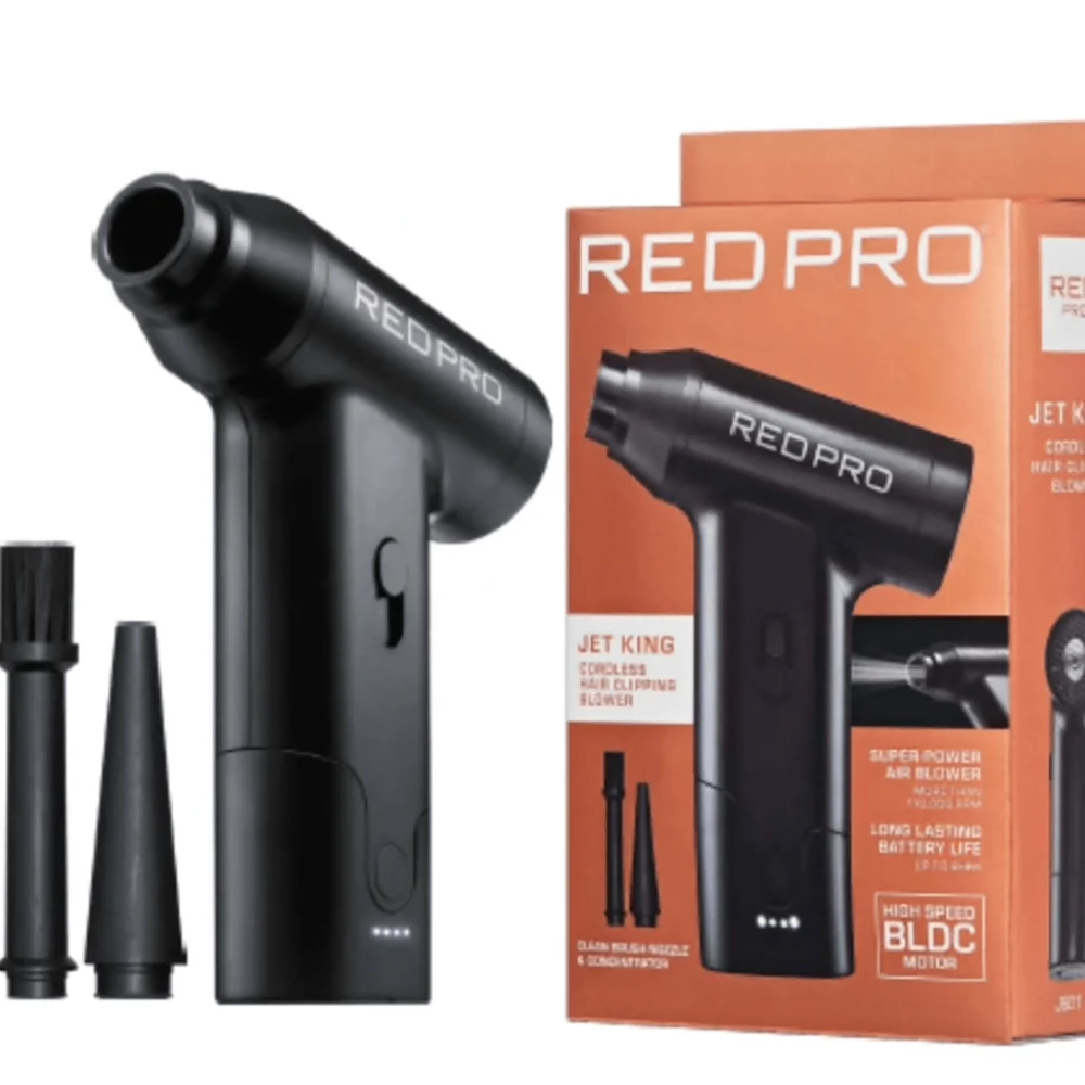Red Pro Jet King Cordless Hair Clipper Blower JB01