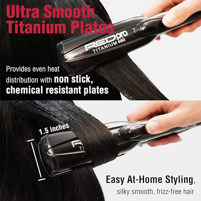 Red Pro Titanium Flat Iron 1 1/2" - Image 5