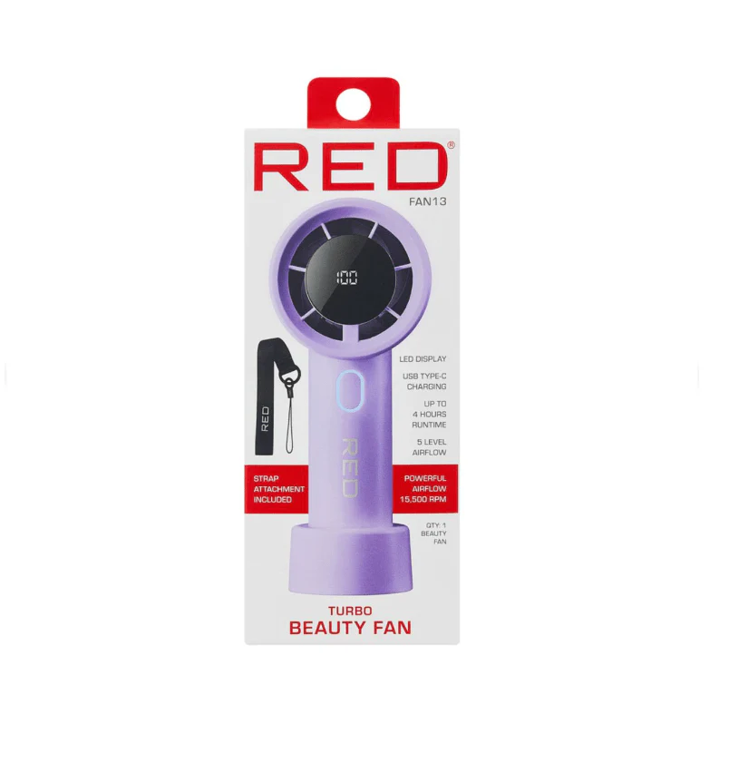 Red Turbo Beauty Fan Portable Rechargeable Fan - Image 4