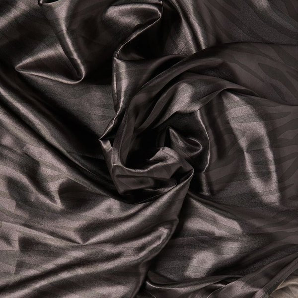 Woven Silky Satin Wrap Scarf - Black Zebra HQ199 - Image 4