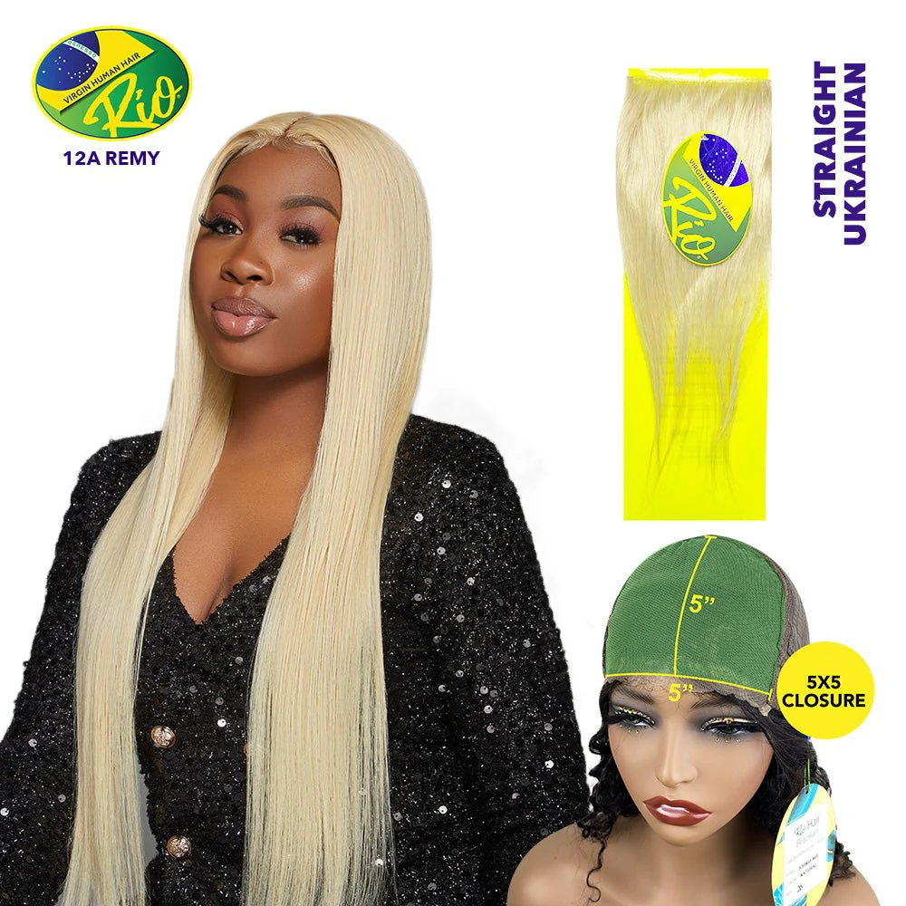 Rio 100% Virgin Human Hair Straight 5x5 Closure - Ukranian