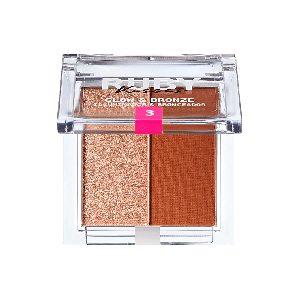 Ruby Kisses Glow & Bronze Highlighter Bronzer Duo – 2-in-1 Radiant Finish 4 Shades - Image 10