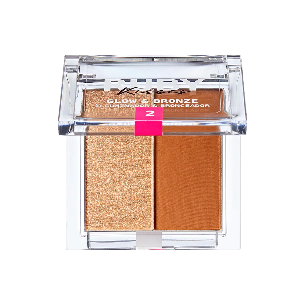 Ruby Kisses Glow & Bronze Highlighter Bronzer Duo – 2-in-1 Radiant Finish 4 Shades - Image 8