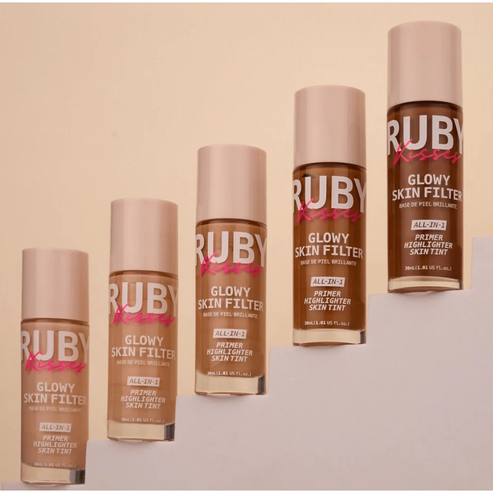 Ruby Kisses Glowy Skin Filter Foundation – 3-in-1 Primer, Skin Tint & Highlighter 10 Shades