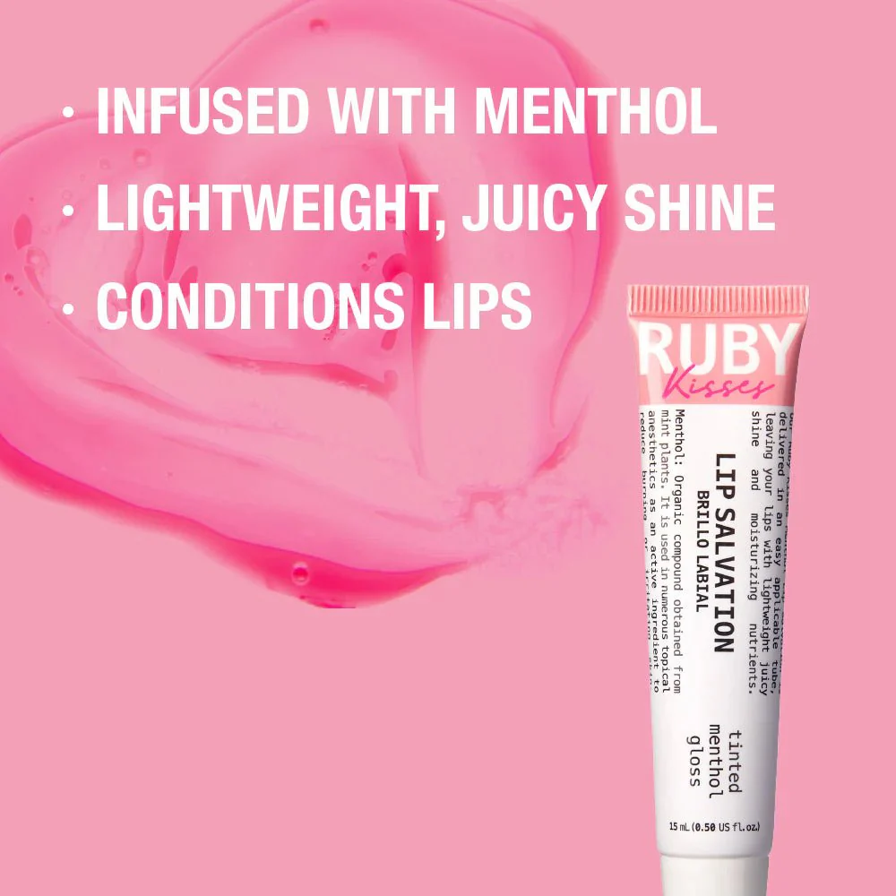 Ruby Kisses Lip Salvation Lip Gloss Menthol-Infused Treatment β 15ml - Image 9
