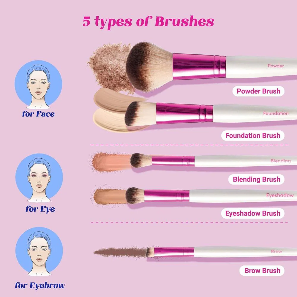 Ruby Kisses Makeup Brush Kit – Face, Eye & Complexion Sets - Image 3
