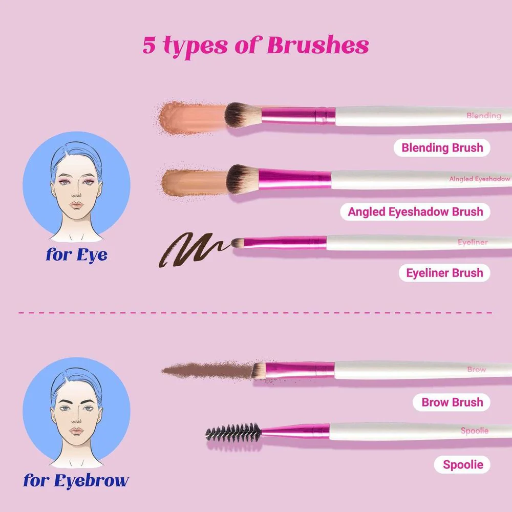 Ruby Kisses Makeup Brush Kit – Face, Eye & Complexion Sets - Image 7