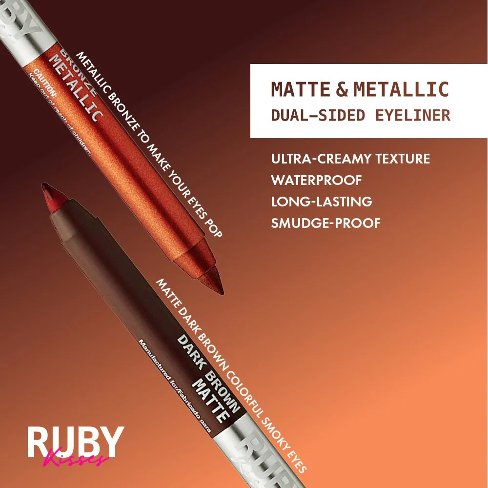 Ruby Kisses Waterproof Matte & Metallic Duo Eyeliner - 4 Shades - Image 12