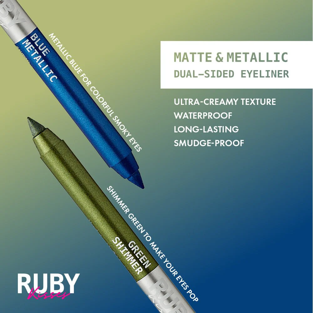 Ruby Kisses Waterproof Matte & Metallic Duo Eyeliner - 4 Shades - Image 15