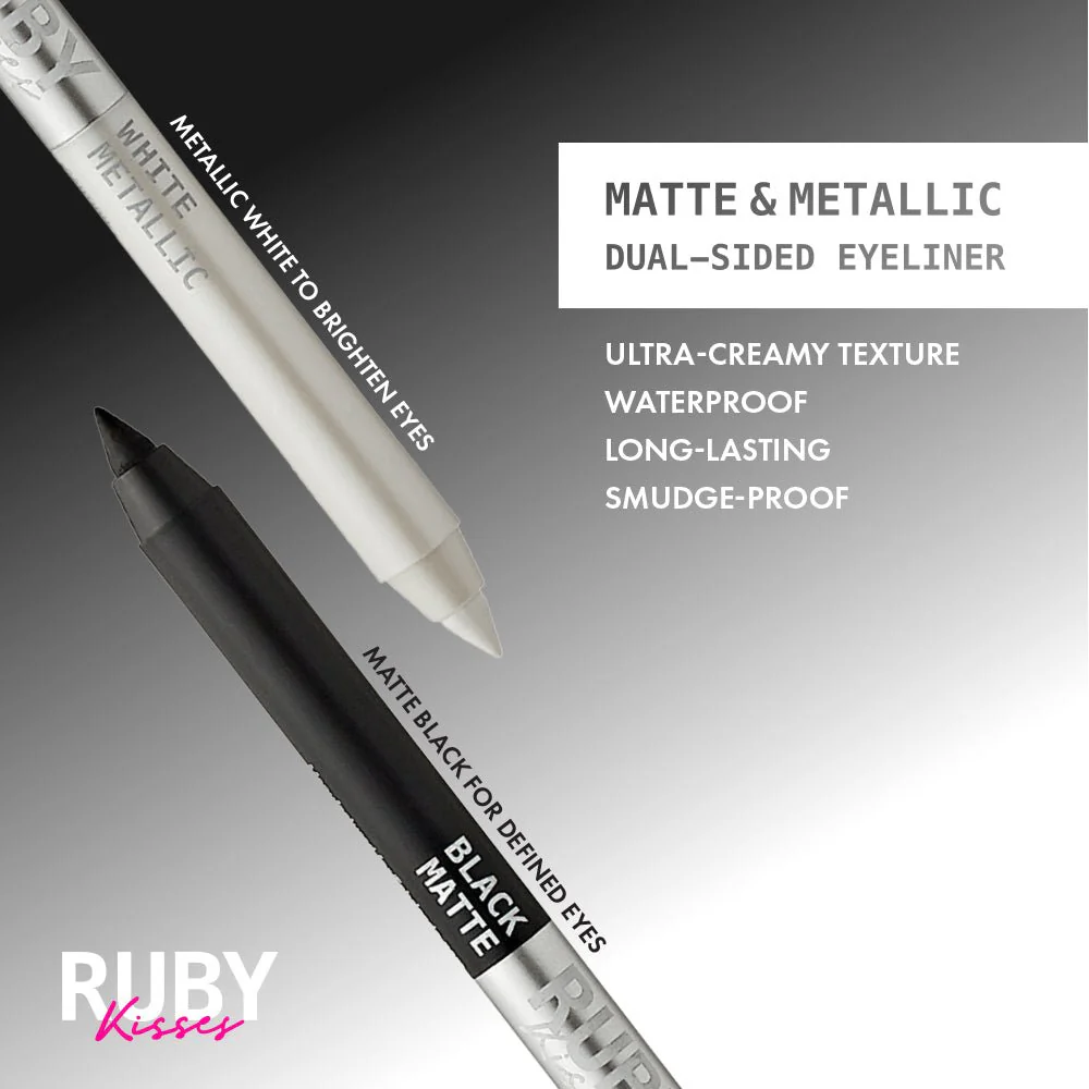 Ruby Kisses Waterproof Matte & Metallic Duo Eyeliner - 4 Shades - Image 6