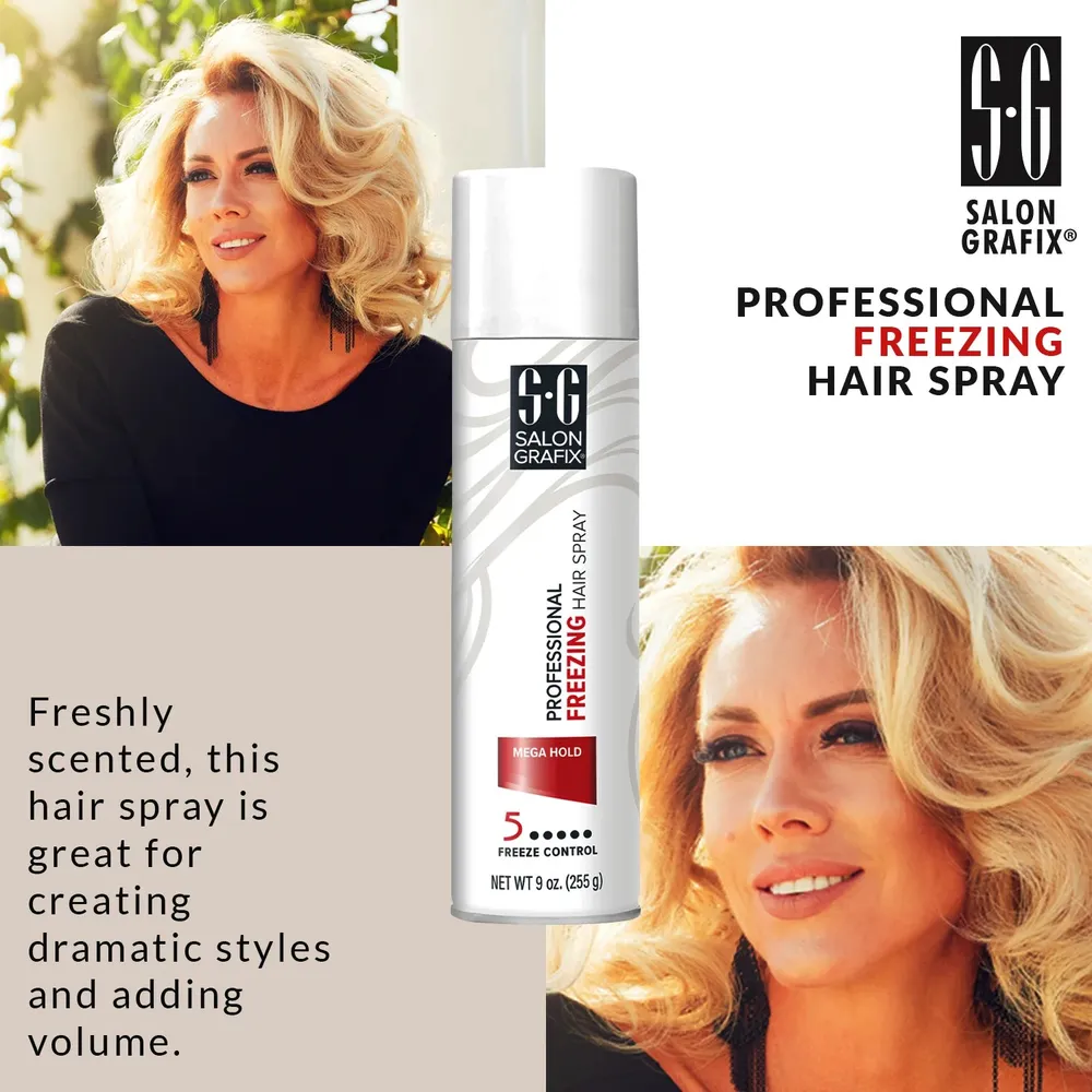 Salon Grafix Freezing Hair Spray – Mega Hold – 10oz - Image 4