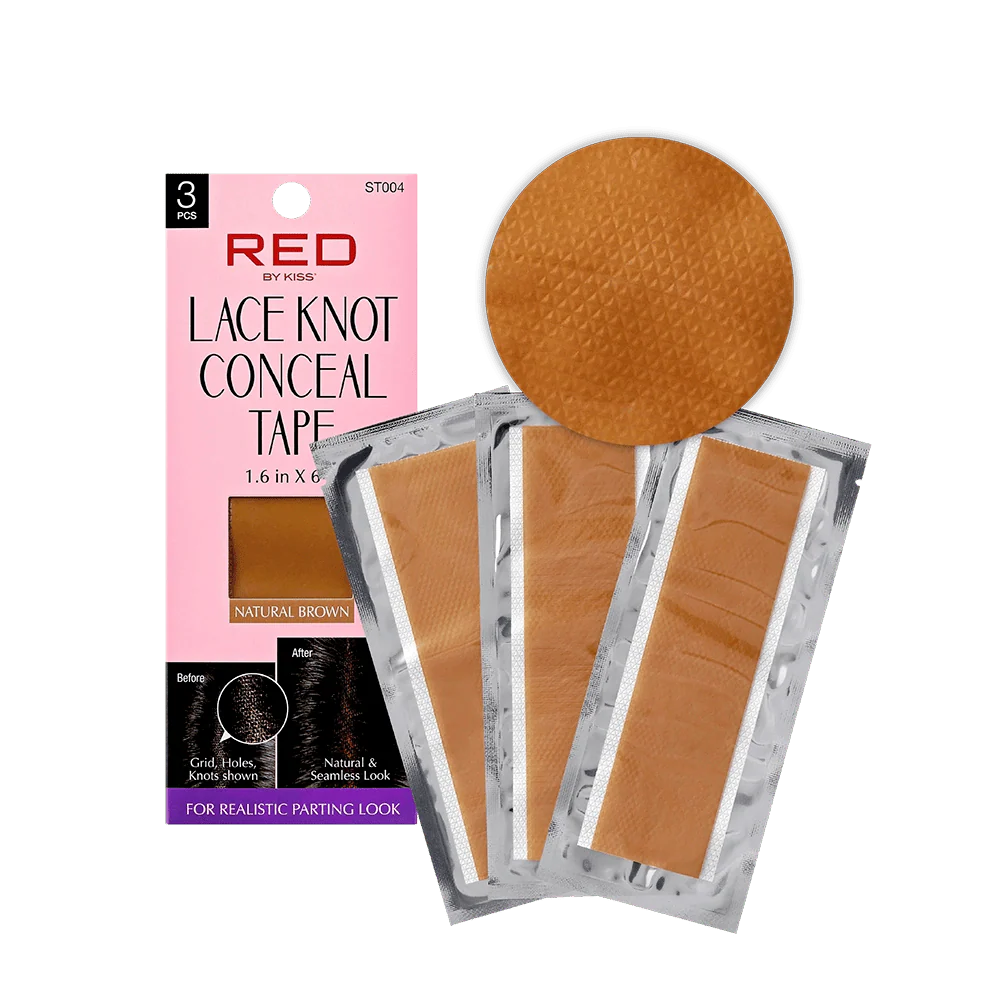 Red Lace Knot Conceal Tape – 3pcs Pack for Wig Lace Blending - Image 2