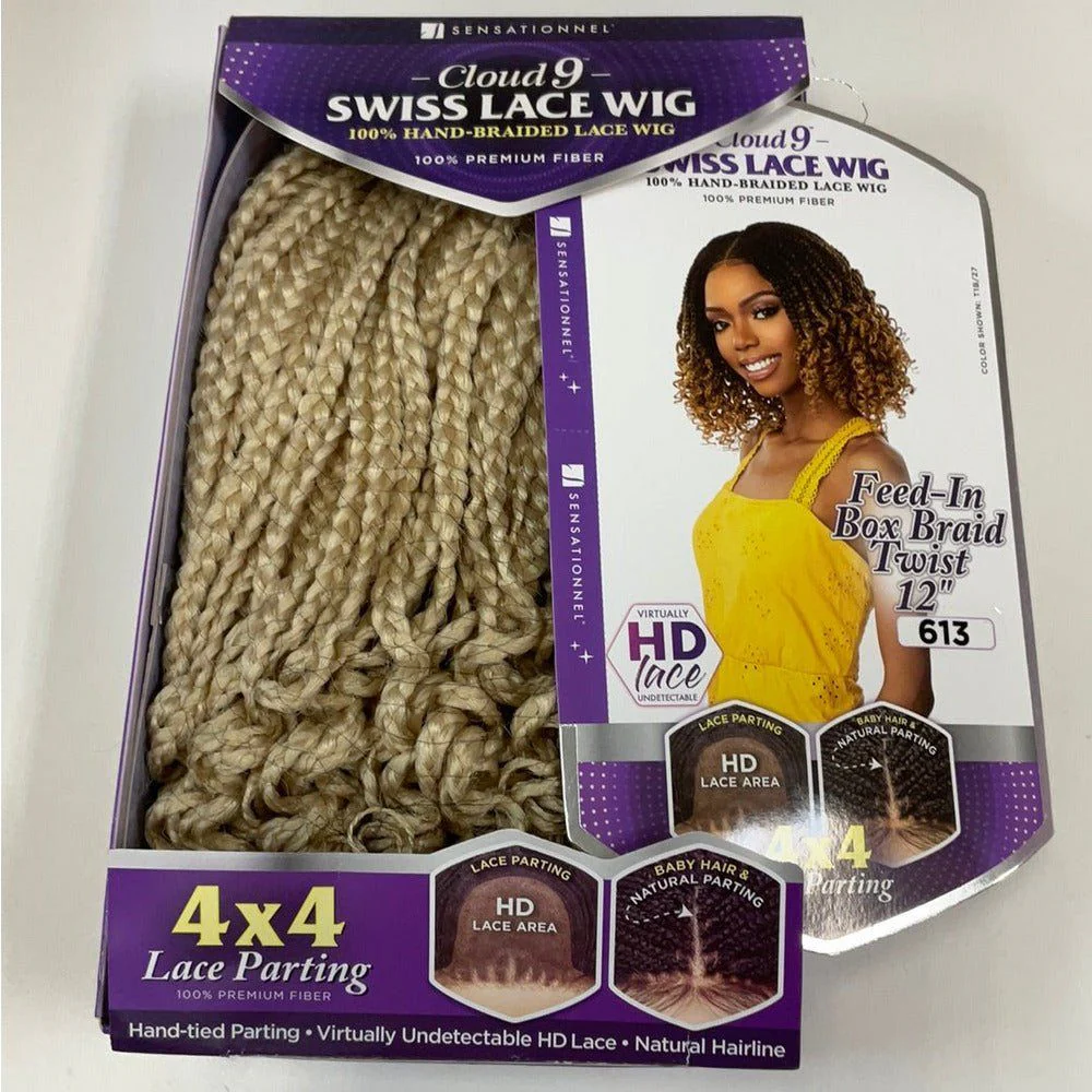 Sensationnel Cloud 9 4x4 Braided Lace Wig - Feed-In Box Braid Twist 12" - Image 7