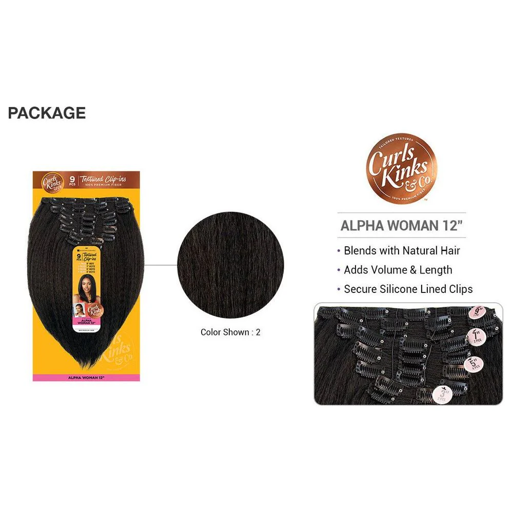 Sensationnel Curls & Kinks Co Synthetic Clip-Ins - Alpha Woman 12" - Image 3