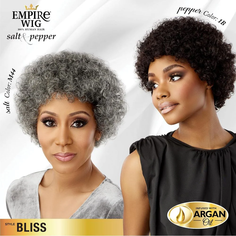 Sensationnel Empire Human Hair Wig Salt and Pepper - Bliss - Image 3