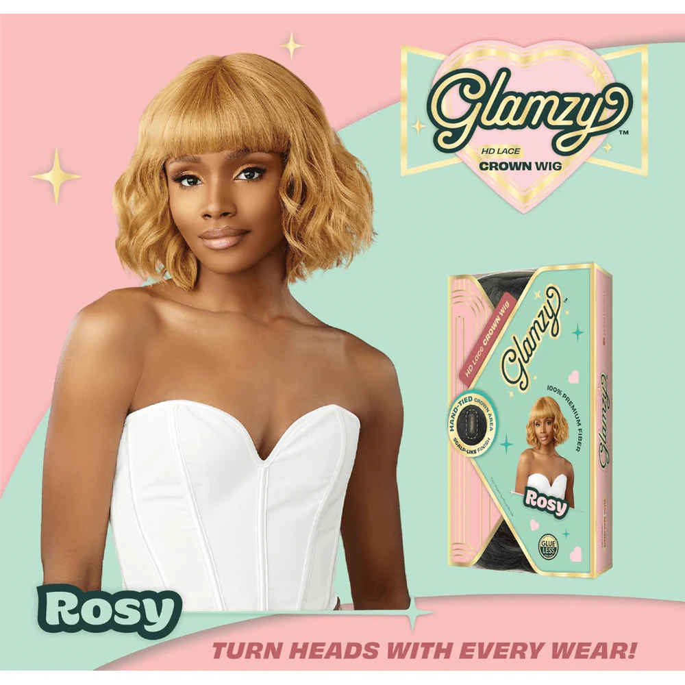 Sensationnel Glamzy Synthetic HD Lace Part Glueless Wig - Rosy - Image 11