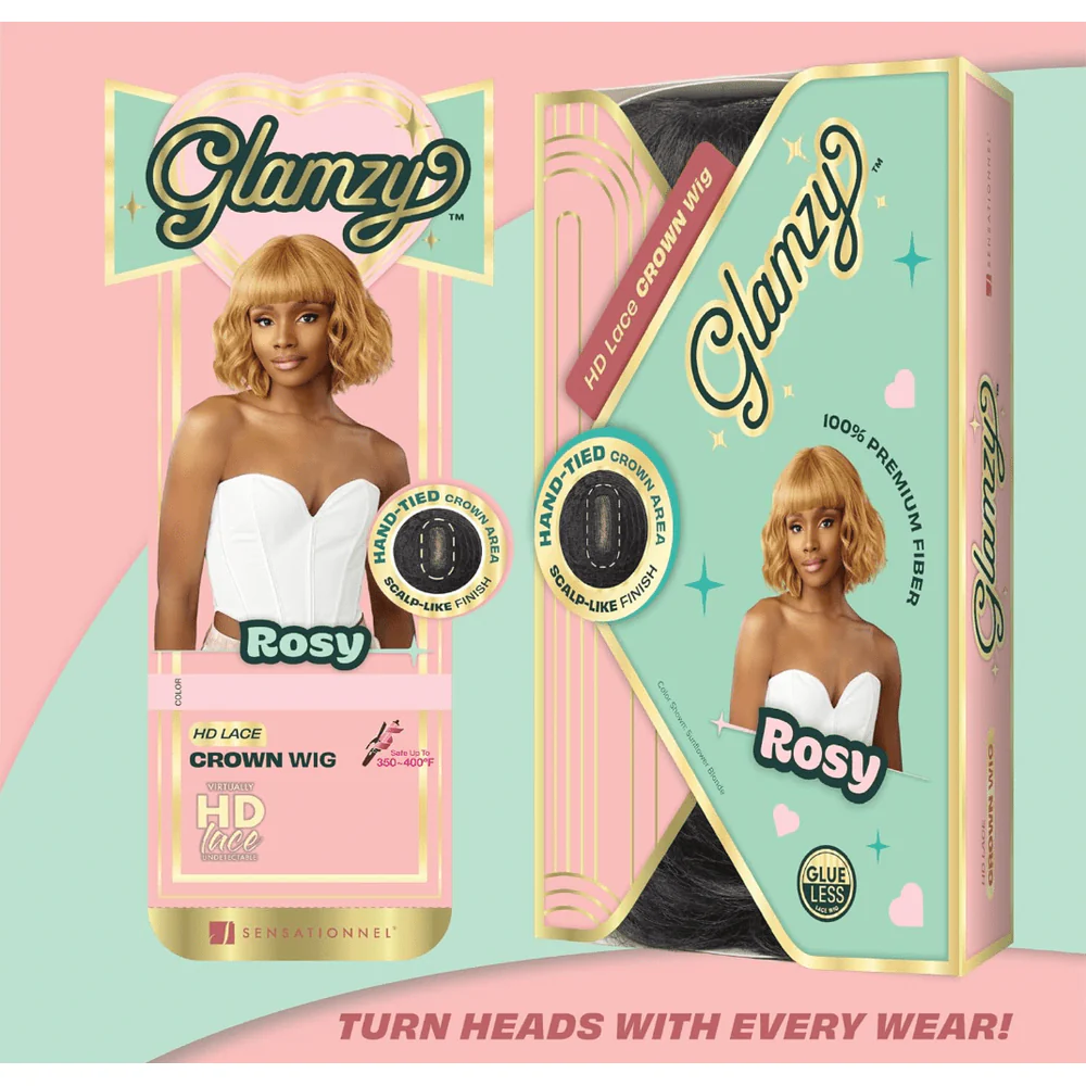 Sensationnel Glamzy Synthetic HD Lace Part Glueless Wig - Rosy - Image 15