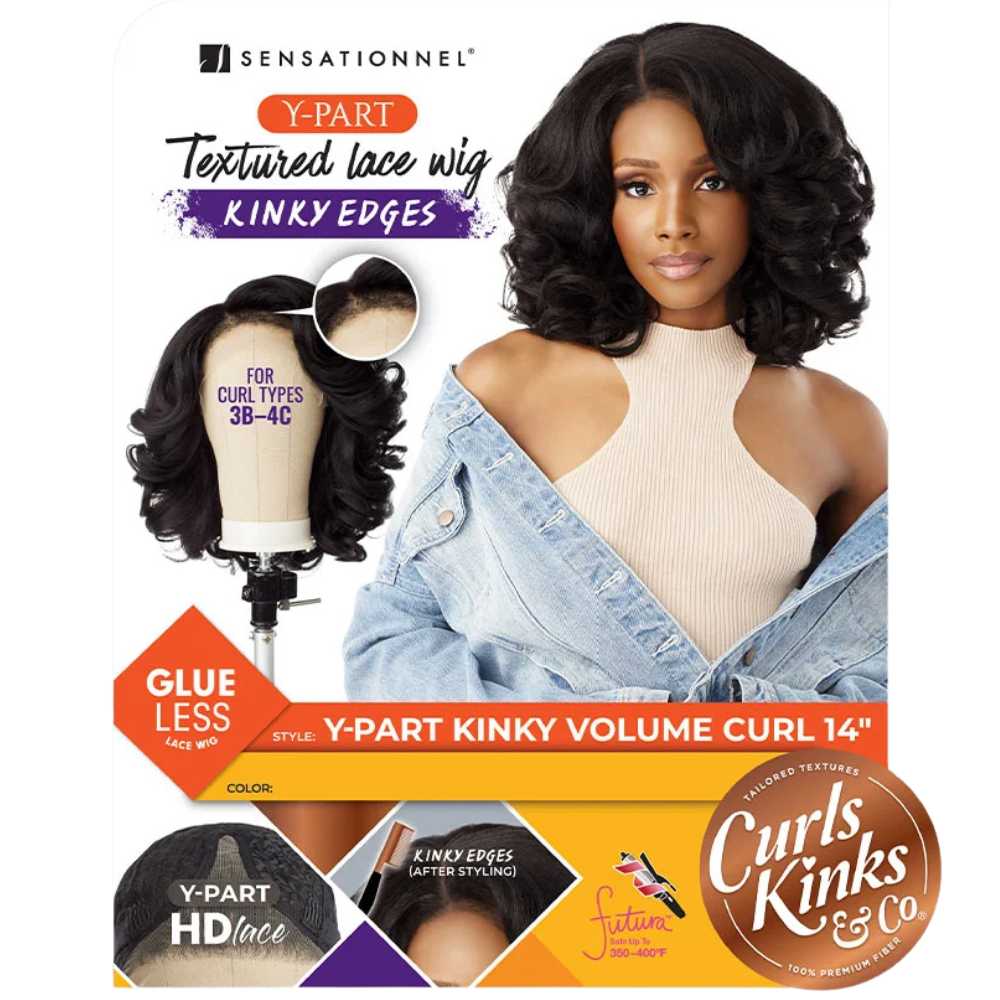 Sensationnel Kinky Edges Y-Part HD Lace Wig – Kinky Volume Curl 14" - Image 7