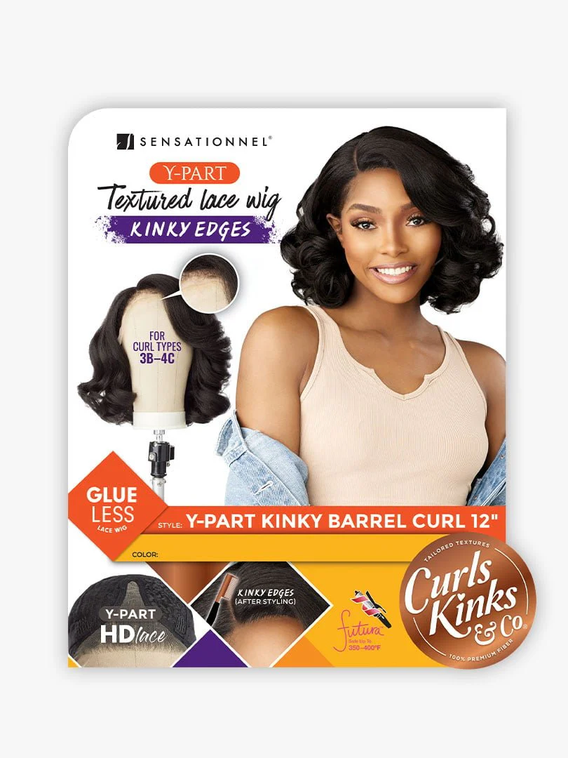 Sensationnel Kinky Edges Y-Part HD Lace Wig – Barrel Curl 12" - Image 4
