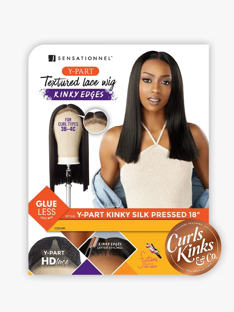 Sensationnel Kinky Edges Y-Part HD Lace Wig – Kinky Silk Pressed 18" - Image 3