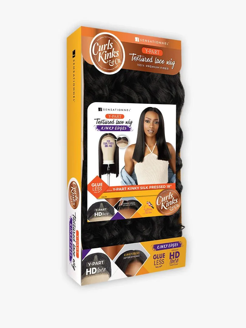 Sensationnel Kinky Edges Y-Part HD Lace Wig – Kinky Silk Pressed 18" - Image 9