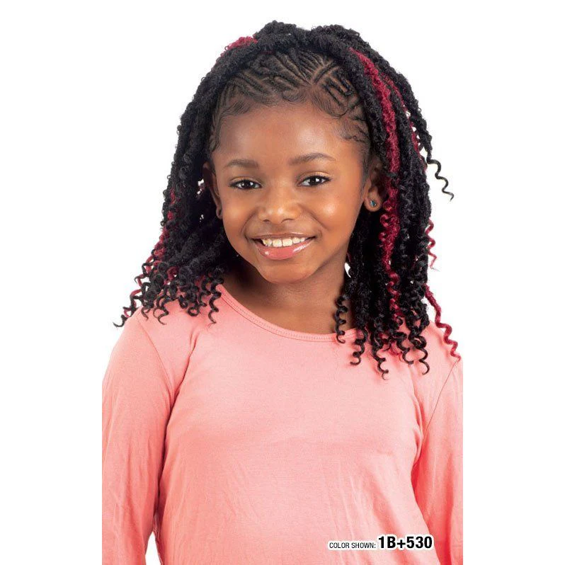 Shake n Go Freetress 3X Synthetic Braid - Kids Butterfly Loc with Curls 8" - Image 2