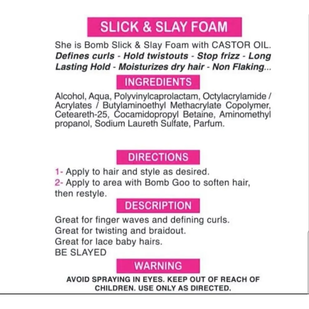 She Is Bomb Collection Slick and Slay Foam – 7 oz - Image 3