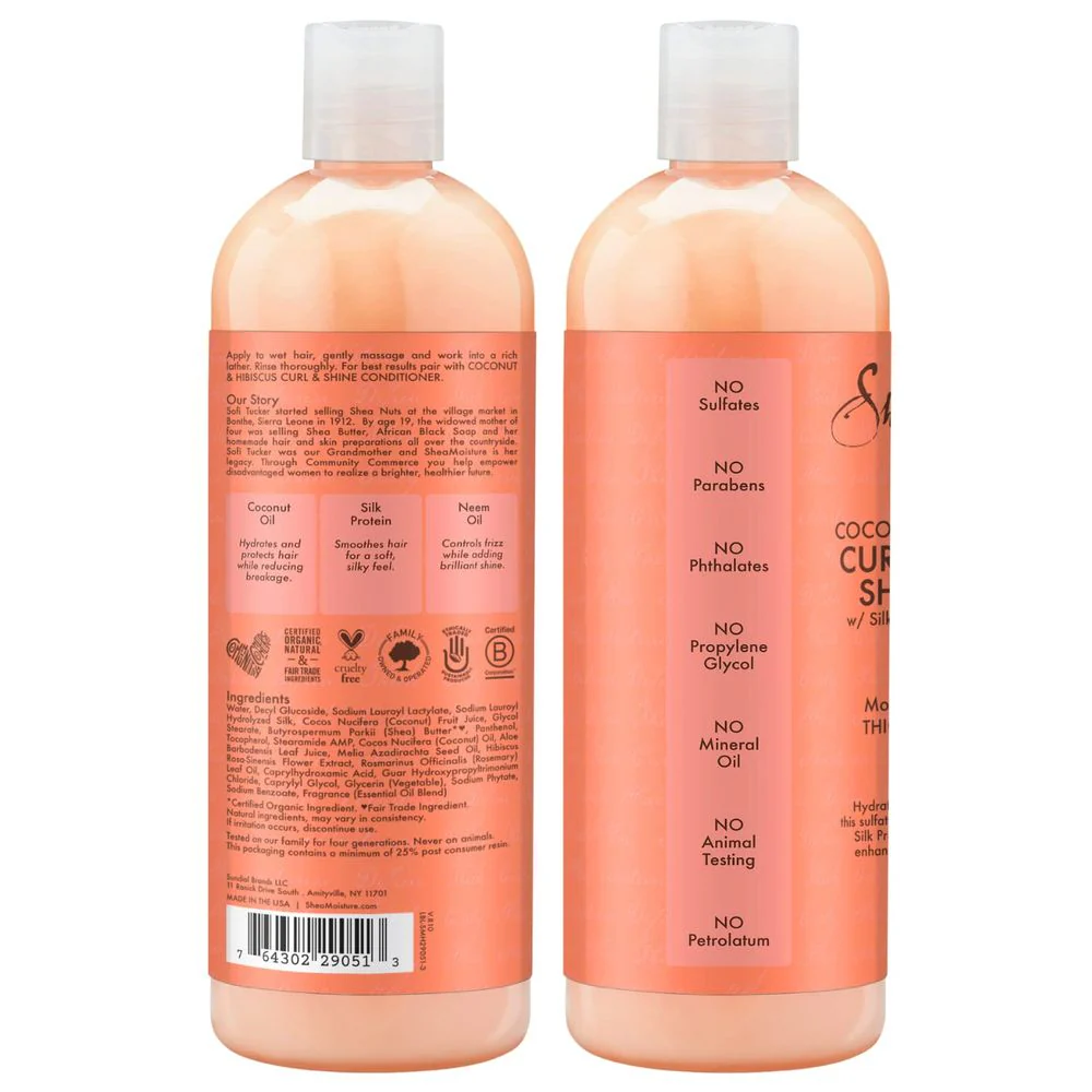 SheaMoisture Coconut & Hibiscus Curl & Shine Shampoo - Image 5