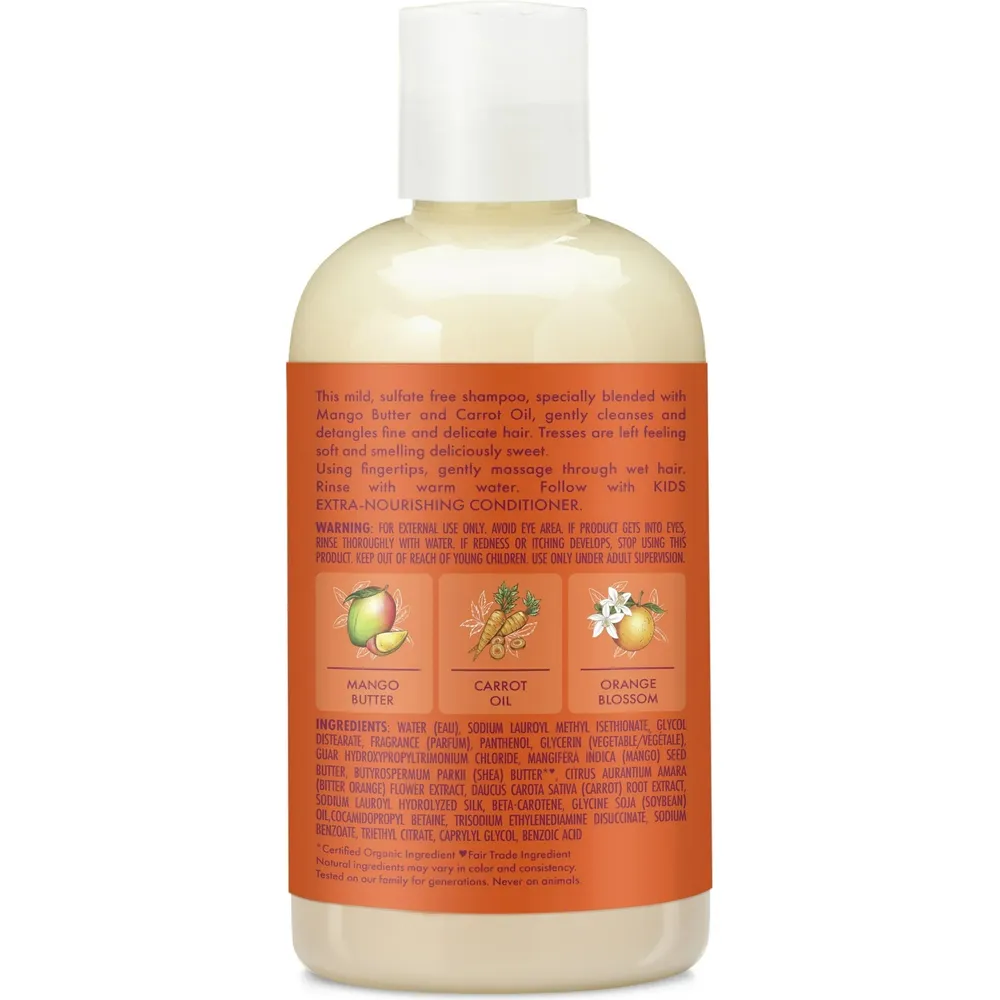SheaMoisture Kids Nourishing Mango and Carrot Shampoo – 8oz - Image 2