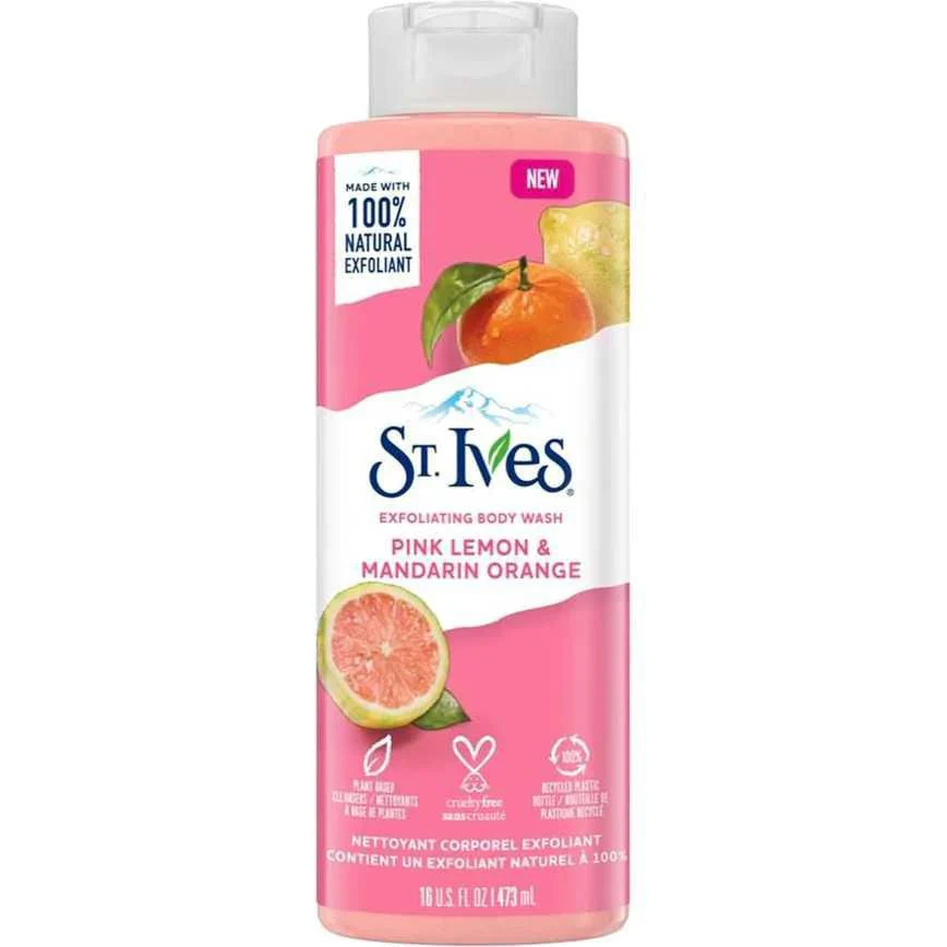 St. Ives Exfoliating Body Wash – Apricot / Pink Lemon – 16 oz - Image 2