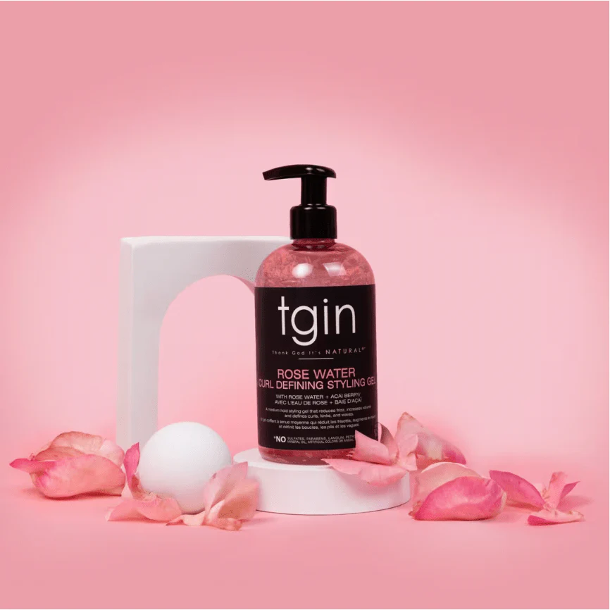 TGIN Rose Water Styling Gel - Light Hold for Curly Hair 13 oz - Image 2