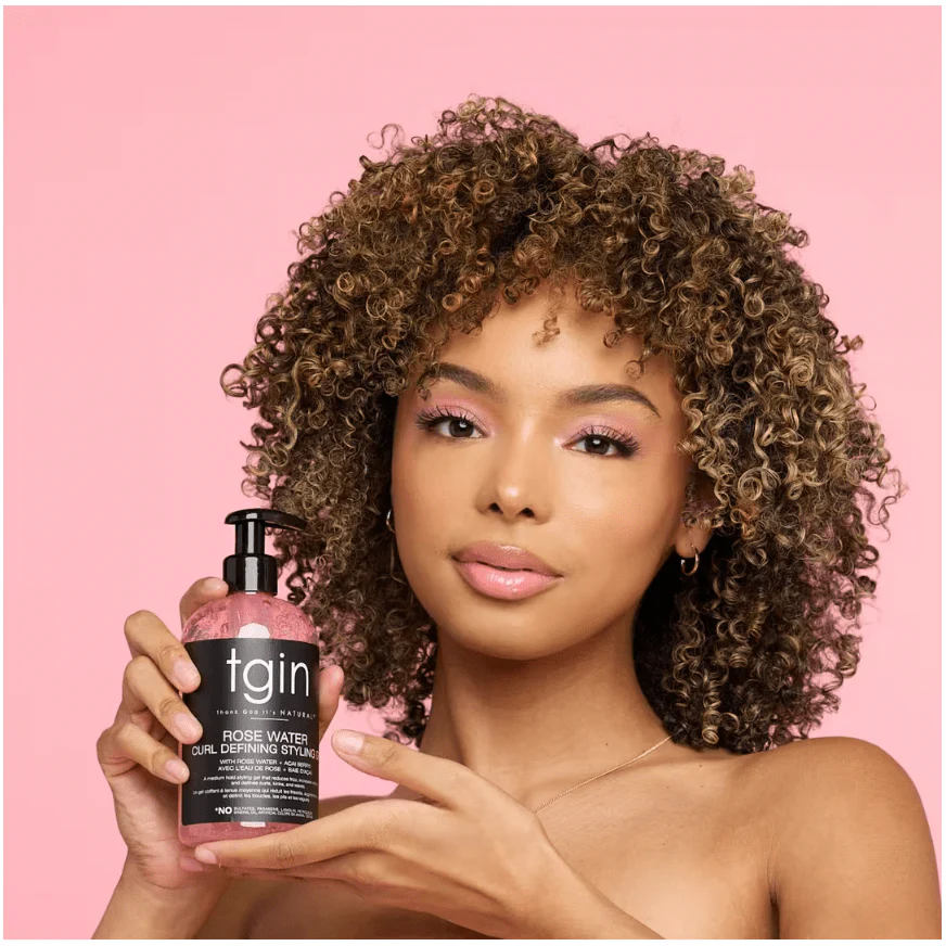 TGIN Rose Water Styling Gel - Light Hold for Curly Hair 13 oz - Image 6