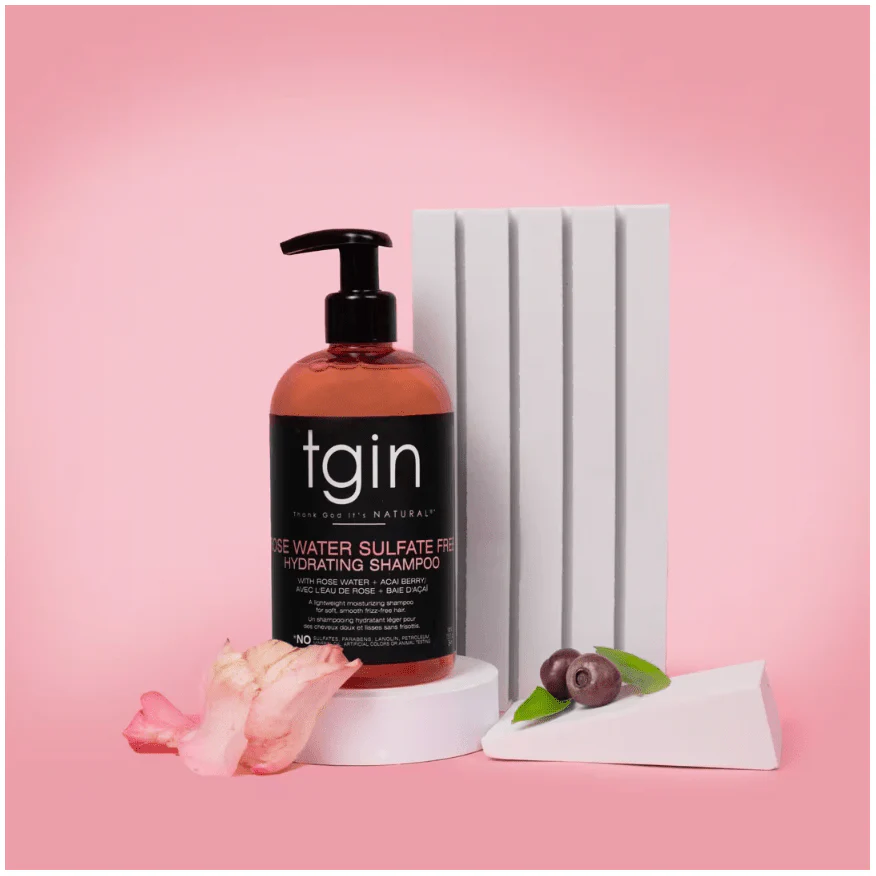 TGIN Rose Water Sulfate-Free Hydrating Shampoo – 13 oz